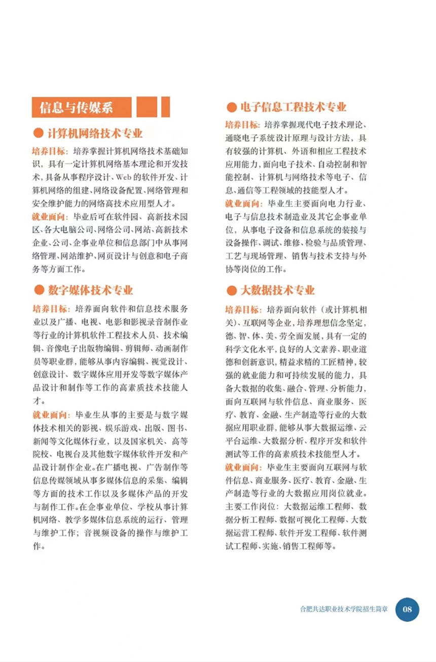 合肥共達職業(yè)技術(shù)學(xué)院－2023年秋季普通高考招生宣傳冊