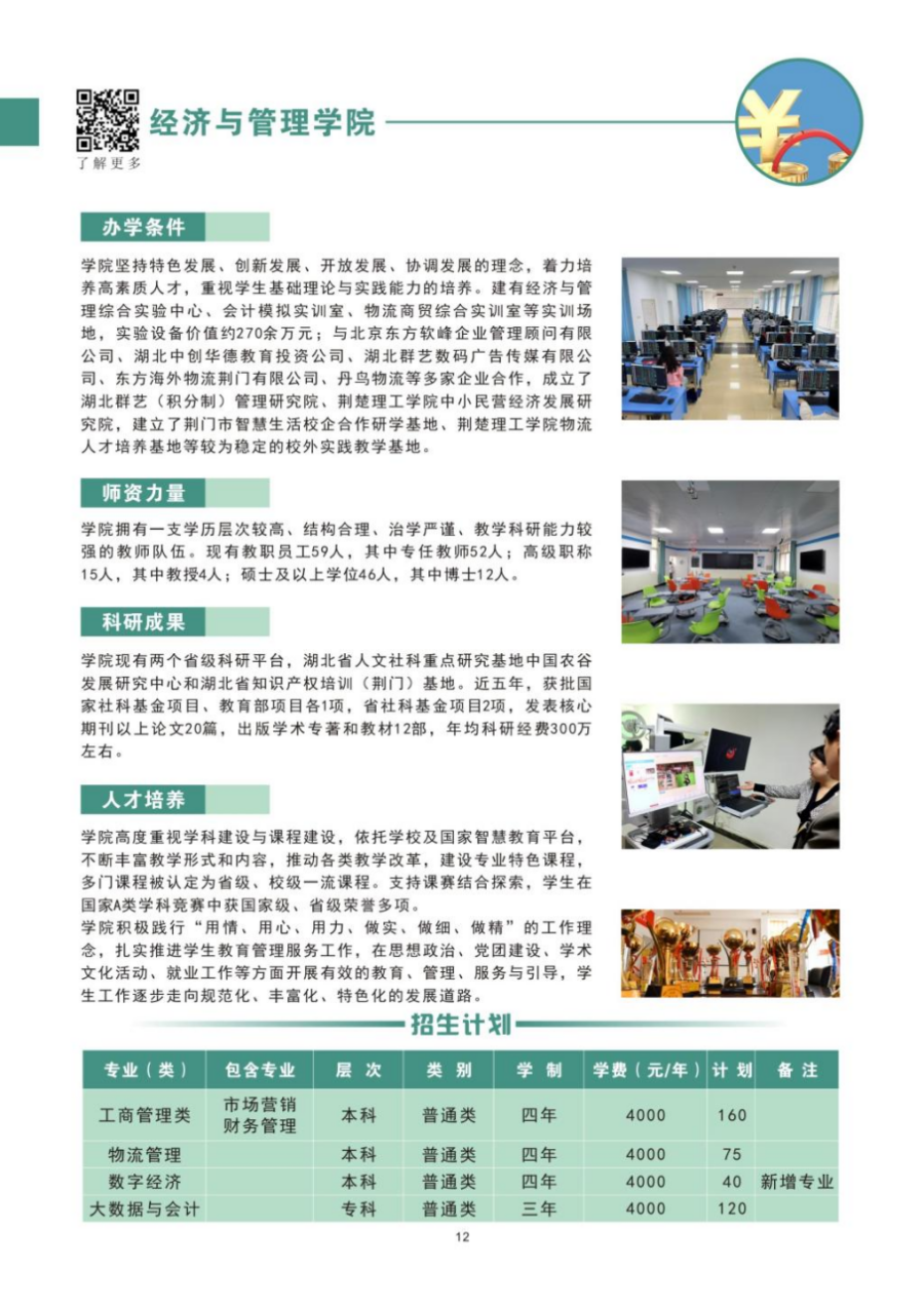 荊楚理工學(xué)院－2024年招生簡章